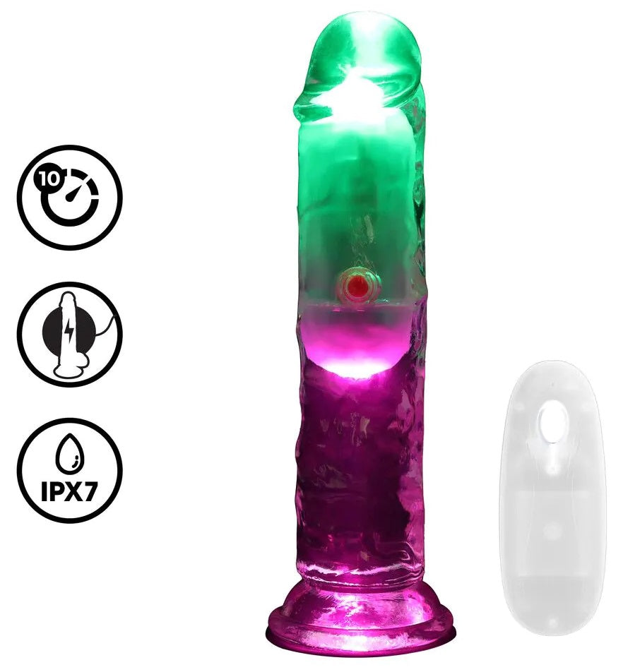 LED Vibrating Straight Cock - 15 cm