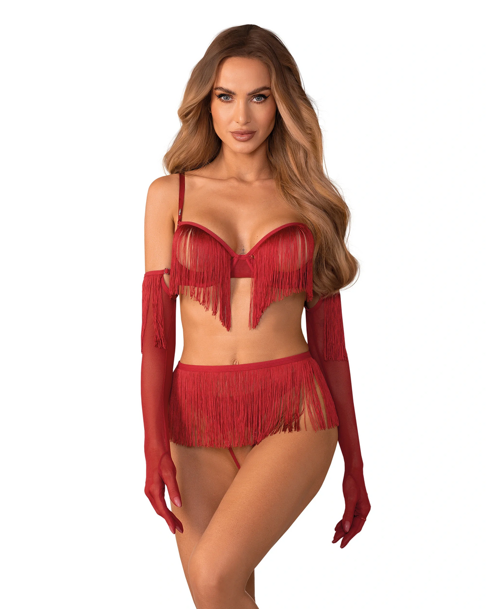 Rossay Crotchless Set Red