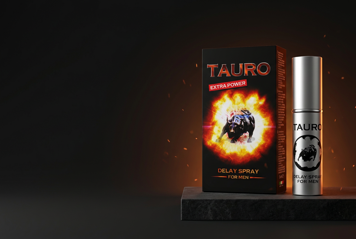Banner Tauro Extra Power con sfondo scuro e riflessi arancio