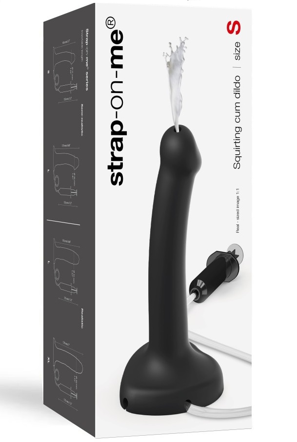 Squirting Cum Semi-Realistic Dildo Black - S